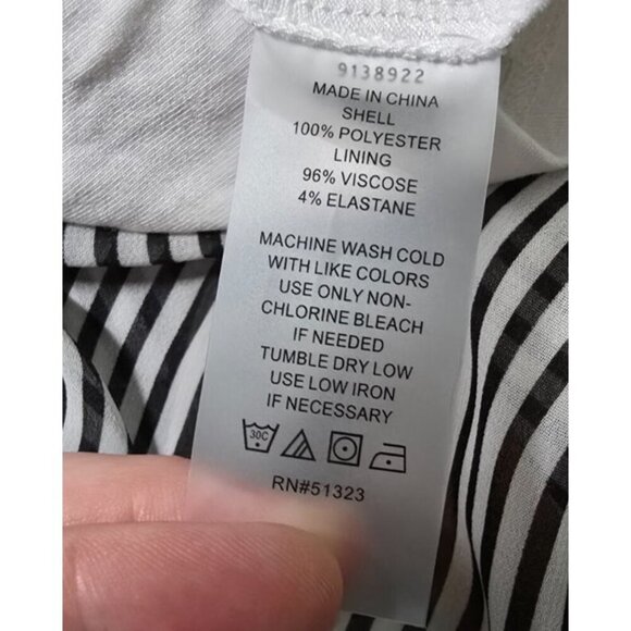 Vince Camuto Maxi Dress Medium Striped Floral Sundress Side Slit Artsy Classic - Picture 11 of 15